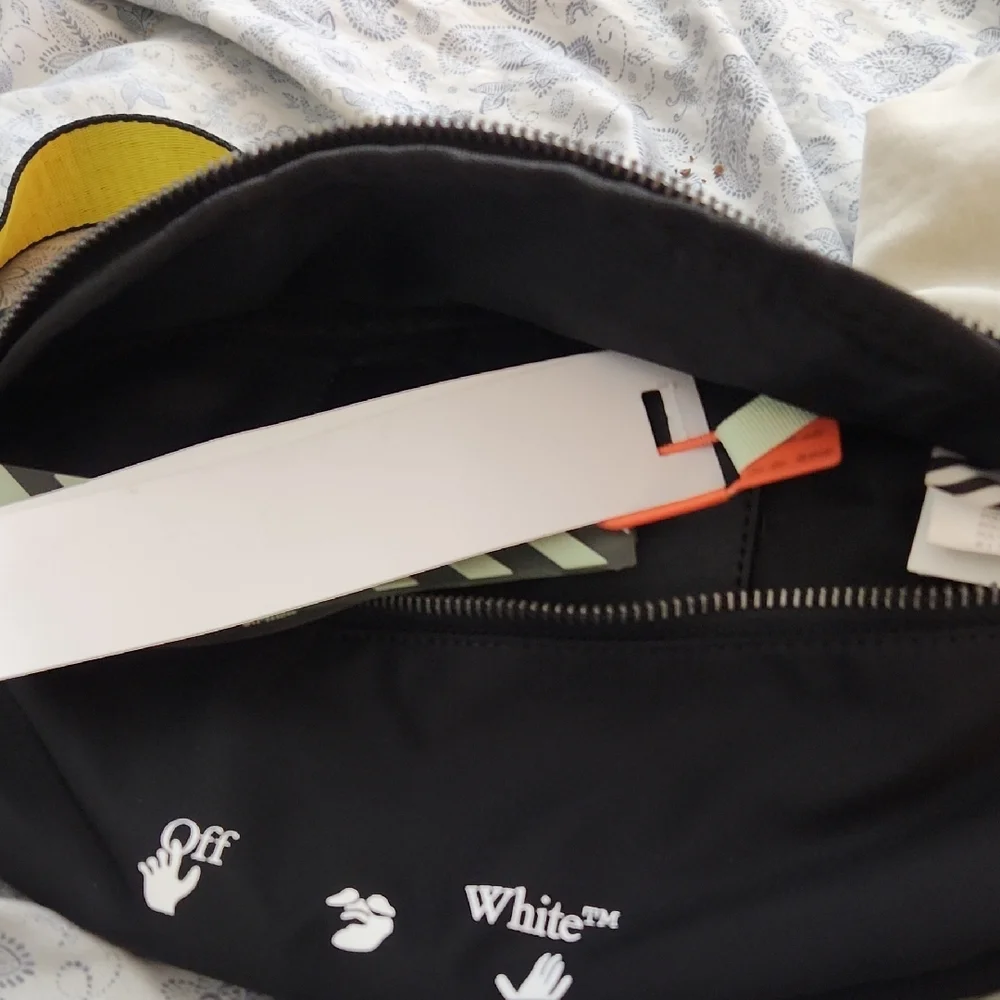 Off-White Black Bag with Yellow Strap - Picture 6 of 11